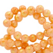 Jade Naturstein Perlen rund 6mm Orange-gold